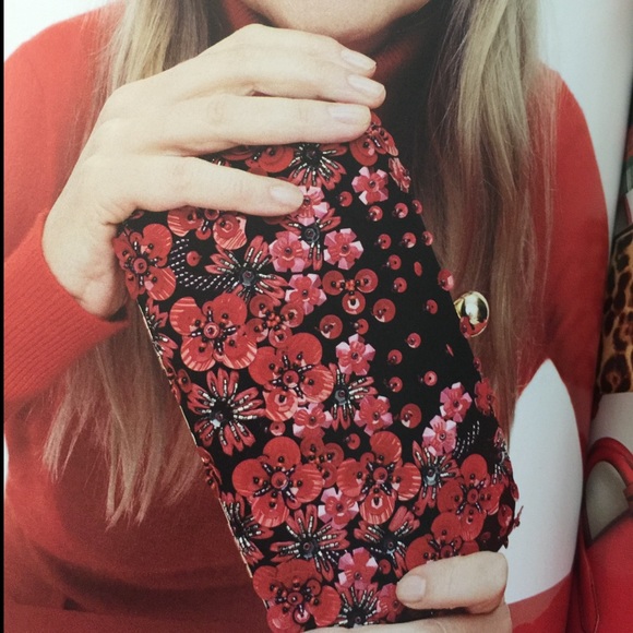 JCREW BEADED VELVET EMBELLISHED CLUTCH NWT - Picture 8 of 9